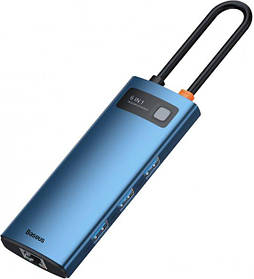 Мультипортовий адаптер USB Хаб Baseus Metal Gleam Multifunctional 6-in-1 Type-C WKWG000003 Blue