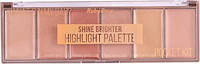 Палетка хайлайтерів кремових Ruby Rose Shine Brighter Highlight Palette HB-7510 13.2 г