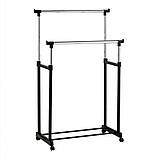 Телескопічна стійка, вішалка для одягу і взуття Double Pole Clothes Horse, фото 3