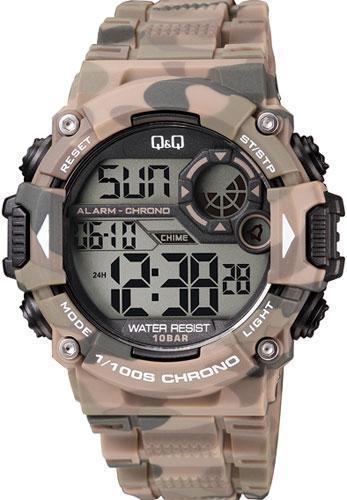 Чоловічий спортивний наручний годинник Q&Q M146 пісочний камуфляж