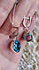 Срібний комплект із блакитним каменем, фото 8