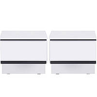 Приліжкові тумби підвісні 2 шт Lucca/ЛукаГлянець Білий — Мат Антрацит ТМ Міро Марк