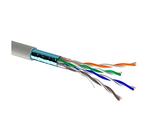 Кабель кручена пара OK-net КПВЕ-ВП (100) 4*2*0.48 FTP-cat.5e-SL (FTP мідь внутрішній) бухта 305м білий