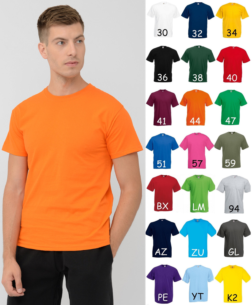 Тонка футболка Fruit of the loom original T 100% бавовна чоловіча легка