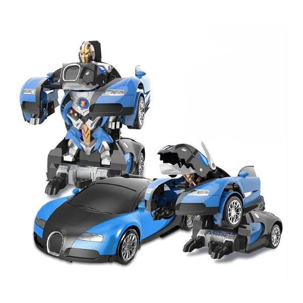 Робот-трансформер на радіокеруванні Bugatti Car Robot Size 1:18 Синя, фото 1