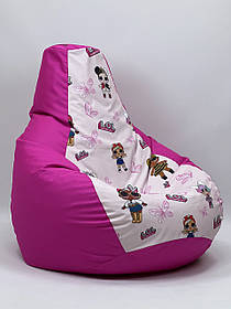 Крісло Мішок, безкаркасне крісло Груша Х X L, кольоровий (Принт)М'який Пуф130*90см універсальний середній розмір