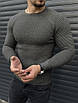 Стильна кофта чоловіча антрацит демісезонна приталений светр Туреччина люкс якості, фото 2