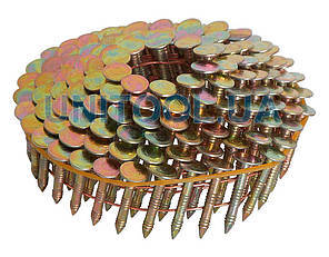 Цвяхи покрівельні барабанні (в бобіні) оцинковані з насічкою діаметр 3 мм довжина 25 мм, 32 мм, ящик 7200 шт, фото 2
