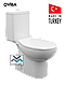 Унітаз-компакт для підлоги Viba Ege з сидінням soft-close мікроліфт пристінний керамічний унітаз, фото 2