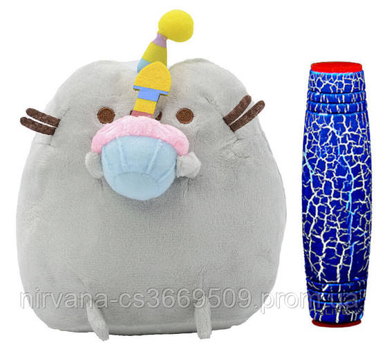 Комплект Мягкая игрушка кот с кексом Pusheen cat и Антистресс игрушка ...