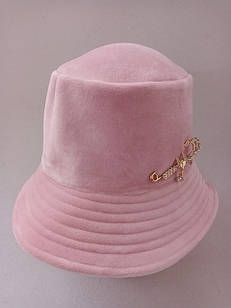 Велюрова Панама рожева р 54-56, 57, Панама рожева, Панама демі