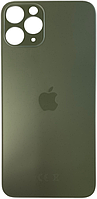 Задняя крышка iPhone 11 Pro зеленая Matte Midnight Green с большими отверстиями под окна камер оригинал