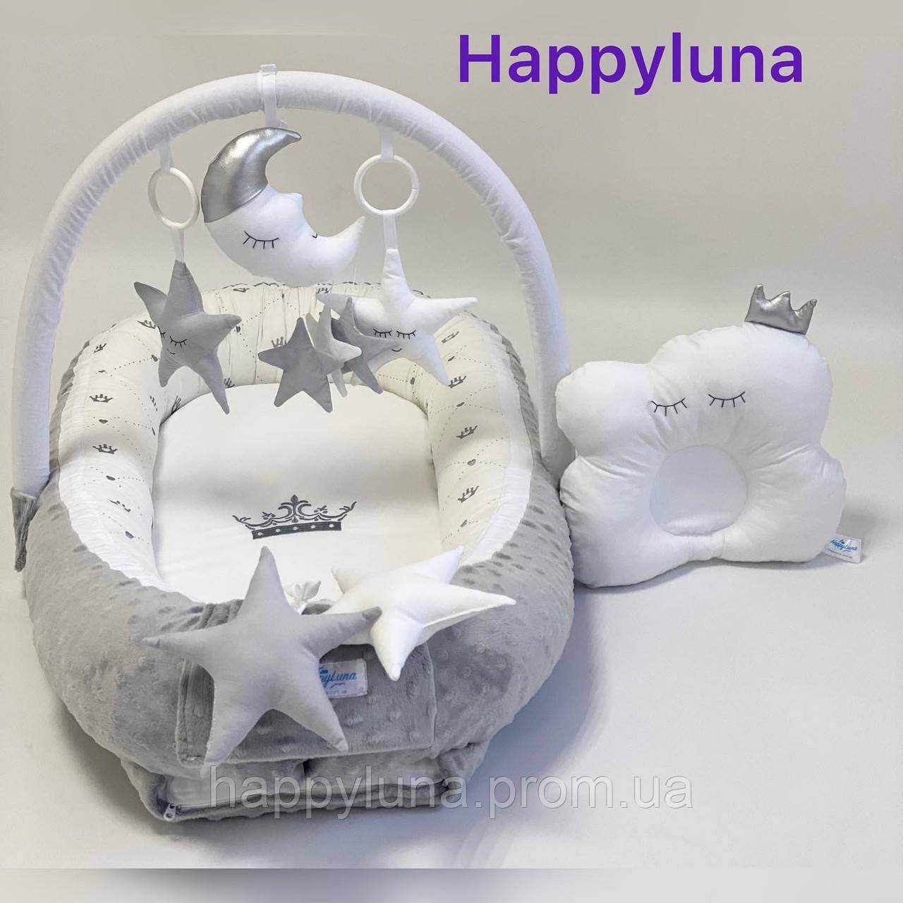 Кокон-гніздятко для новонароджених Happy Luna Premium Королівський 3