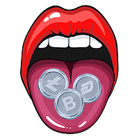 Стікер Bitcoin lips наклейка біткоін 7*5см