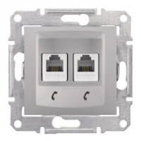 Розетка Schneider-Electric Sedna Телефонна RJ11 подвійна алюміній ( SDN4201160 )