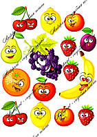 Съедобная картинка "ФРУКТА" фрукта сахарная и вафельная картинка а4
