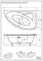 Акрилова ванна асиметрична Bliss Fabia 150x90 правобічна, фото 3