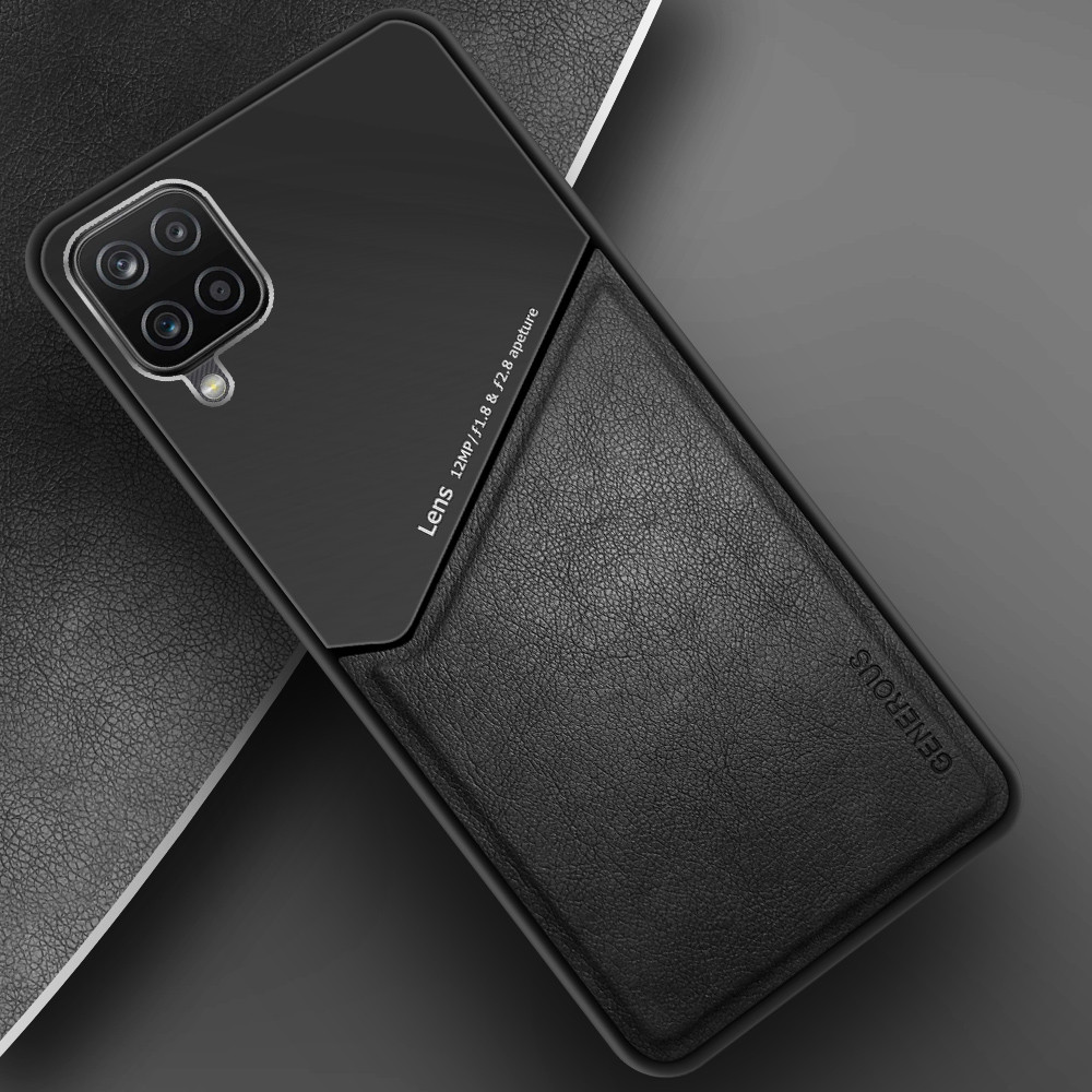 Бізнес чохол бампер GENEROUS для Samsung Galaxy M22 з скла і штучної шкіри