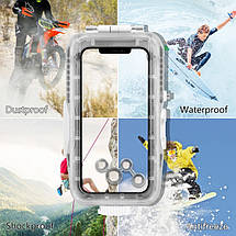 Водонепроникний чохол для iPhone 13 / 13 Pro / 12 / 12 Pro для дайвінгу (PU9113) з червоним фільтром для моря, фото 3
