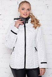 Красива жіноча куртка демісезонна біла розмір 50-60