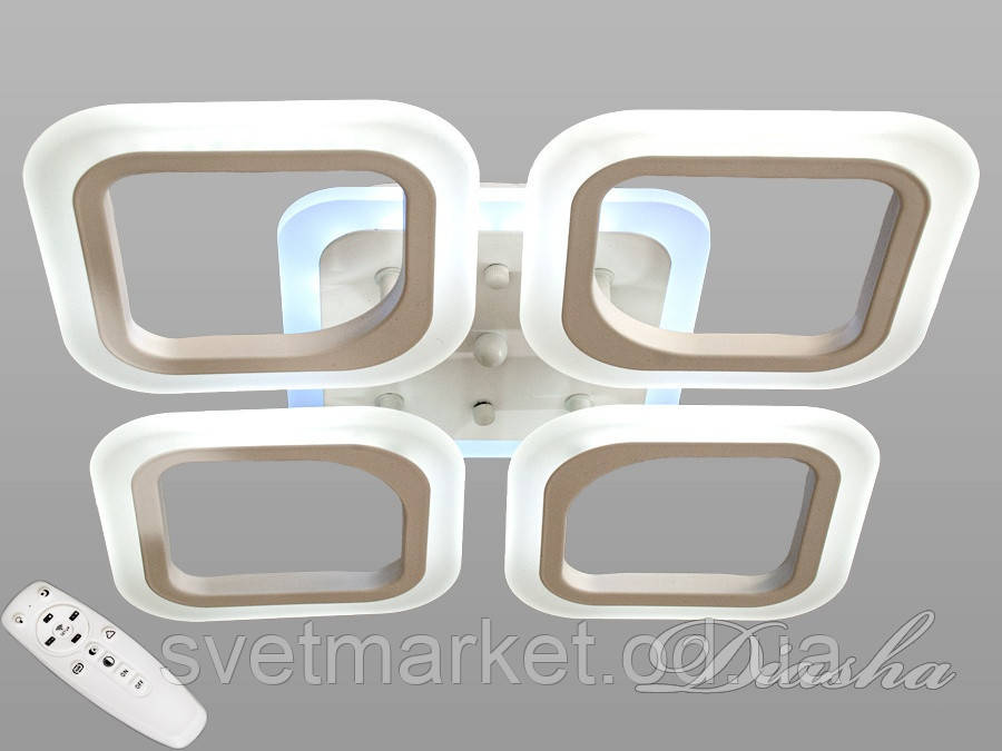 Біла пристебна люстра з підсвіткою AS8060/4WH LED RGB dimmer