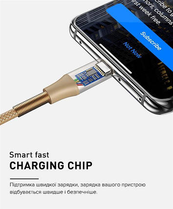 Кабель Luxe Cube Armored USB-Lightning 1m Gold (8886668670012), фото 3