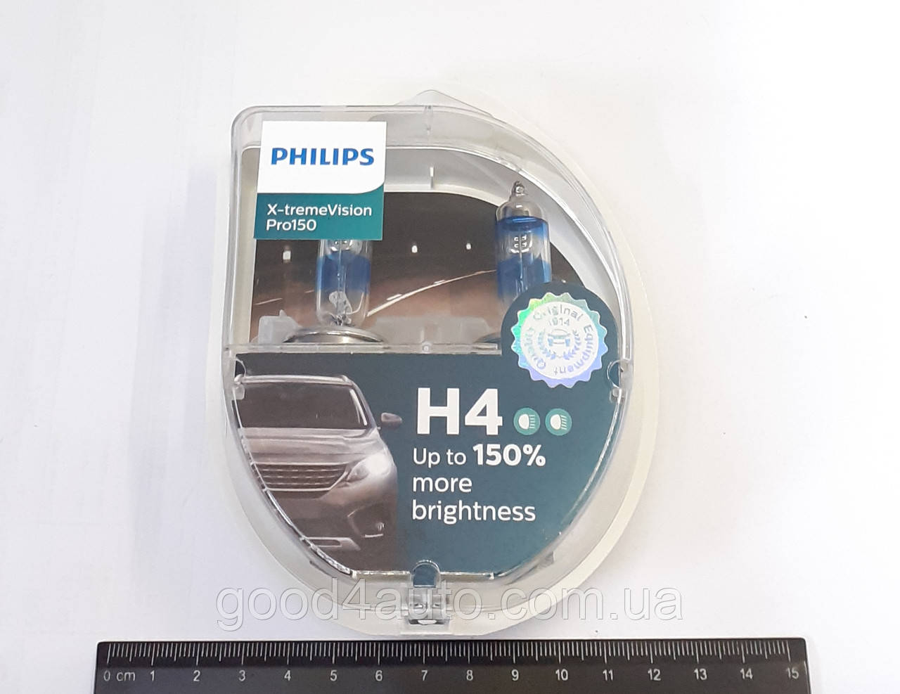 Лампа H4 60/55W P43T-38 X-Treme Vision+150% (Philips) 12342XV-S2, фото 1