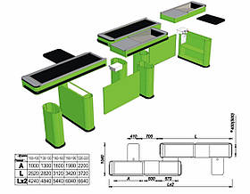 Касовий бокс DUO-OPTIMA з транспортерною стрічкою