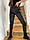 Жіночі шкіряні брюки чорного кольору, фото 2