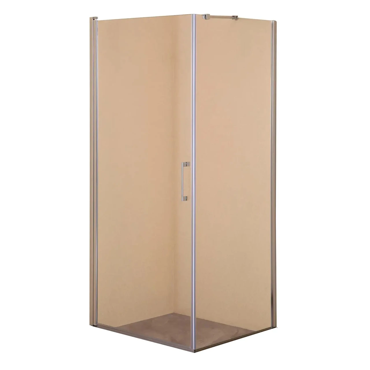 Душова кабіна Lyna 90x90 см без піддона, профіль хром, прозоре скло
