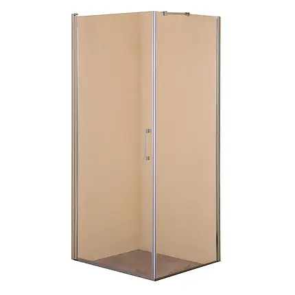 Душова кабіна Lyna 90x90 см без піддона, профіль хром, прозоре скло, фото 1