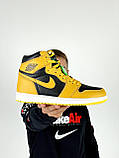 Кросівки жіночі Nike Air Jordan 1 High Yellow жовті найк аїр джоrdan високі осінь весна, фото 2