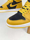 Кросівки жіночі Nike Air Jordan 1 High Yellow жовті найк аїр джоrdan високі осінь весна, фото 9