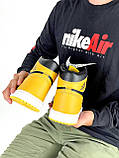Кросівки жіночі Nike Air Jordan 1 High Yellow жовті найк аїр джоrdan високі осінь весна, фото 5