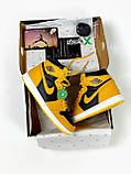Кросівки жіночі Nike Air Jordan 1 High Yellow жовті найк аїр джоrdan високі осінь весна, фото 8