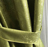 Комплект однотонний жакардових штор на тасьмі 150х270 см Колір Салатовий, фото 2