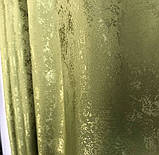Комплект однотонний жакардових штор на тасьмі 150х270 см Колір Салатовий, фото 5