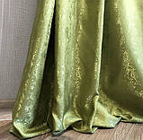 Комплект однотонний жакардових штор на тасьмі 150х270 см Колір Салатовий, фото 6