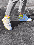 Кросівки жіночі Nike Air Jordan білі з жовтим найк аїр джердан високі осінь весна, фото 3