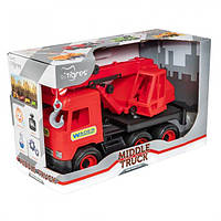 Машинка игрушечная Кран Wader Middle Truck красный 39487