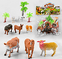 Набор животных 11 элементов, 8 животных, аксессуары, в кульке от 3 лет