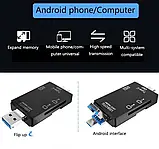 6 в 1 Кардридер XP-82 USB 3.0 Type-C OTG SD MicroUSB MicroSD TF Адаптер Картридер, фото 9
