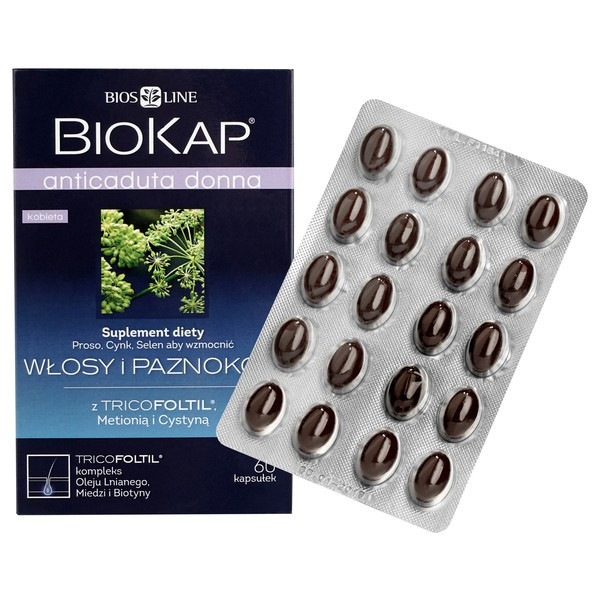 Biokap Anticaduta DONNA - капсули м'які, жіночі для волосся і нігтів, 60 шт.