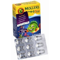 Mollers Омеда-3 Fish - желе-рибки риб'ячий жир з вітаміном D, смак малини, 36 шт.