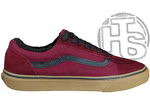 Чоловічі кеди Vans Old Skool Black Red Gum (хутро) 11322