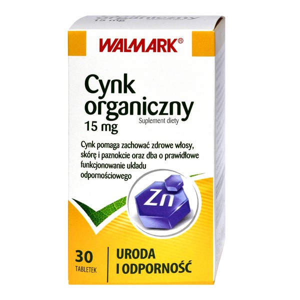 Cynk Walmark - органічний цинк для волосся і шкіри 15 мг, 30 табл