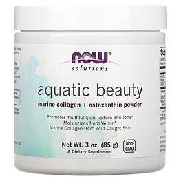 Aquatic Beauty Marine Collagen + Astaxanthin Now Foods 85 г