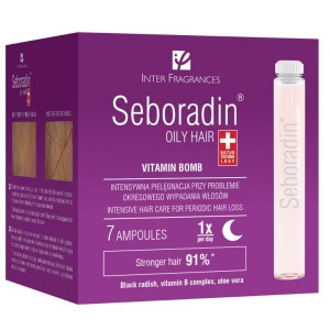 Seboradin Oily Hair - зміцнення для жирних, що випадають, тонкого і слабкого волосся, 7 амп. x 5,5 мл