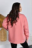 Трикотажна тепла жіноча сорочка батал із кишенями на грудях (р.52-58). Арт-1012/11, фото 9