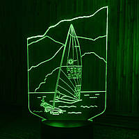 Акриловый светильник-ночник Парусный спорт зеленый tty-n001228